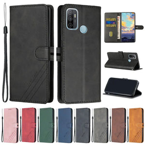 OPPO A53 Case Leather Flip Case on For Funda OPPO A 53 CPH2127 Phone Case for OPPO A53S CPH2139 Etui Retro Magnetic Wallet Cover