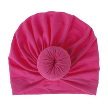 Load image into Gallery viewer, Handmade Pleated Flower Babies' Knitted Cotton Cloth Turban For Baby Girls In Elegant Style
