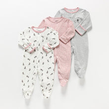 Load image into Gallery viewer, 3Pcs Baby unisex Rompers  Long Sleeve Sleep suit Cartoon Jumpsuit Baby Pajamas Stes For Kids Between 0-12Months
