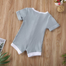 Load image into Gallery viewer, Infant Baby Boys Girls Clothes Ribbed Solid Romper Jumpsuit In Retro Deisgn For Kids
