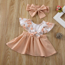 Load image into Gallery viewer, Trend New Designer Infant Baby Girl Clothes Flower Ruffle Princess Dress Sundress Outfit For Birthday With Big Bow
