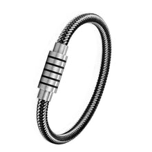 Load image into Gallery viewer, New Fashion Stainless Steel Bracelet Men Punk Genuine Leather Bracelets &amp; Bangles Charm Jewelry Anchor Style
