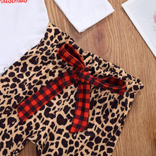 Load image into Gallery viewer, Newborn Baby Boys Girls Christmas Tree Printed Pullover Top and Leopard Pants Christmas Outfits 3pcs

