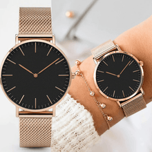 Load image into Gallery viewer, Fashion Unisex Watches Ultra Thin Stainless Steel Mesh Belt Quartz Classic Casual Watch For Women and Man
