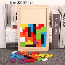 Load image into Gallery viewer, Colorful 3D Puzzle Wooden Tangram Math Toys Tetris Game Children Pre-school Magination Intellectual Educational Toy for Kids
