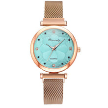 Load image into Gallery viewer, Fashion Set Women Watches Luxury Magnet Buckle Flower Rhinestone Watch Ladies Quartz Wrist Watch  WIth Bracelet In Set For Women and Girls
