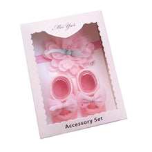 Load image into Gallery viewer, Baby Newborn Solid Color Lace Baby Bowknot Socks &amp; Princess Cute Baby Socks Hair Band Set FOr Girls Baby In Modern Design
