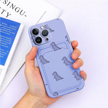 Load image into Gallery viewer, Charming Silicone Soft Anti-Scratch Cases For iPhone 13 Pro Max Case Silicone Wallet Card Holder Cover For iPhone 13 Mini 13ProMax 13Pro Flower Butterfly Beautiful Design Card Holder iPhone Case
