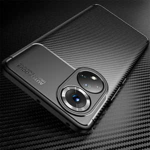 Honor50 Case Carbon Fiber Pattern Phone Cover For Honor 50 NTH-AN00 NTH-NX9 6.57'' Soft Silicone Shockproof Coque Honer Honar 50