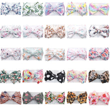 Load image into Gallery viewer, Handmade Luxury 3PCS Baby Accessories Turban Baby Girl Headbands Printed Big Bows Fabric Bow Infant Headwraps bow For Kids

