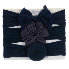 Load image into Gallery viewer, Fashion Baby Nylon Bow Headband Newborn Bowknot Round Ball Head wrap Flower Turban Girls Hair Bands Bow For Kids
