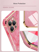 Load image into Gallery viewer, Luxury Shockproof Soft Case For iPhone 13 12 11 Pro Max XS XR X R 8 7 Plus iPhone12 12Pro iPhone11 Marble Texture Covers  Luxury Love Phone Case Cute Side Small Heart Pattern Soft Shockproof Full Lens Case for iPhone
