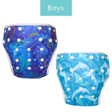 Load image into Gallery viewer, Baby Reusable Swimming Diapers Cartoon Swimwear Children Adjustable Summer Nappy Pants Diaper for Babies
