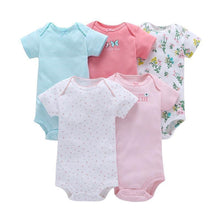 Load image into Gallery viewer, 5PCS/SET Baby Bodysuit Newborn Clothes Short Sleeve Cotton Unisex Body Clothing Pajams for Kids
