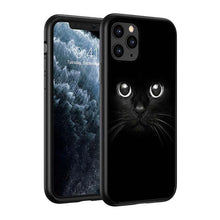 Load image into Gallery viewer, Black Big Eye Cat Cover Phone Case For iPhone 14 13 12 11 Pro Max Mini XS Max X XR Silicone Black Anti-Fingerprint Anti-Fall Clear Soft Anti-Yellow Cover Silicone Case
