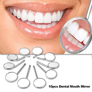 10pcs/set Dental Mouth Mirror Reflector Dentist Equipment Stainless Steel Dental Mouth Mirror Oral Care Tool Set Kit