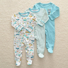 Load image into Gallery viewer, 3Pcs Baby unisex Rompers  Long Sleeve Sleep suit Cartoon Jumpsuit Baby Pajamas Stes For Kids Between 0-12Months
