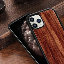 Load image into Gallery viewer, Vintage Wooded Back Case For iPhone 14 13 Mini 12 SE XR X S Max 8 7 Plus Genuine Bamboo Wooden Hard Phone case iPhone 11 Pro Max Strong Hard Protective Case For iPhone
