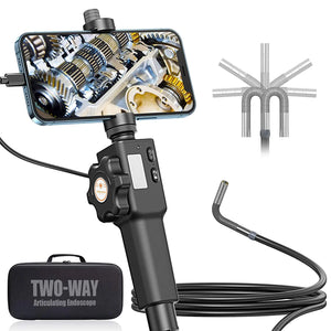 Two-way 180°articulating Endoscope Camera 8.5mm/5.5mm HD 1080P Snake Inspection Camera with Carring Case For IOS Android