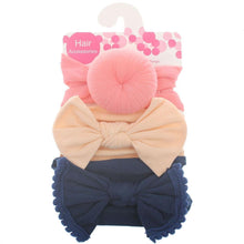 Load image into Gallery viewer, Fashion Baby Nylon Bow Headband Newborn Bowknot Round Ball Head wrap Flower Turban Girls Hair Bands Bow For Kids
