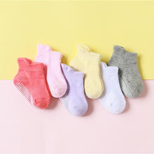 Load image into Gallery viewer, 6 Pairs Cotton Baby 's Non-slip Boat Low Cut Floor Socks With Rubber Grips For Boys &amp; Girls Sock
