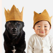 Load image into Gallery viewer, Modern Luxury New Trend  Baby Hat Girls and Boys Crown Knitted Cap Toddler Empty Top Hats Newborn Design Woolen Yarn Bonnet For Kids
