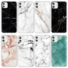 Load image into Gallery viewer, Stylish Marble Stone Texture Phone Case For Iphone 12 Pro 13 Pro Max Unique Solid Color Marble Soft Cover Silicone Mobile Phone Case
