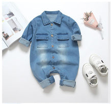 Load image into Gallery viewer, Modern Baby Newborn Jeans Style Romper and Jumpsuit Cartoon Jumpsuit Baby Boy Clothes
