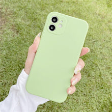 Load image into Gallery viewer, Soft Silicone Candy Color Phone Case For iPhone 13Mini iPhone 14Pro Max Ultra Thin Shockproof Cover Solid Color Shockproof Silicone Case For iPhone

