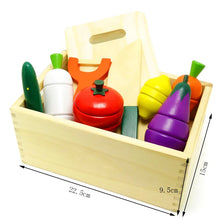 Load image into Gallery viewer, Simulation Kitchen Pretend Toy Wooden Classic Game Montessori Educational Toy For Children Kids Gift Cutting Fruit Vegetable Set
