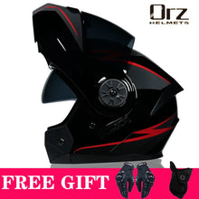 Load image into Gallery viewer, Latest DOT Approved Safety Modular Flip Motorcycle Helmet Voyage Racing Dual Lens Helmet Interior Visor Orz-161
