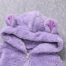 Load image into Gallery viewer, New Winter Trend Warm Newborn Baby Boy Solid Hooded Baby Romper Warm Coat Fleece Jumpsuit Infant Outwear For Boys And Girls
