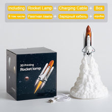 Load image into Gallery viewer, Kids Popular Space Shuttle Lamp and Moon lamps In Night Light By 3D Print For Space Lovers Rocket Lamp
