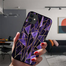 Load image into Gallery viewer, Unique Abstract Ultra Thin Sparkle Soft Silicone Case For iPhone XS Max 8 7 Plus X XR 6 6S 5S Mini Black Phone Case Marble Geometric Art Soft Silicone Cover
