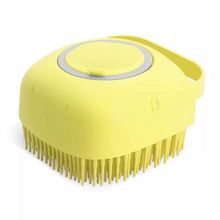 Load image into Gallery viewer, Pet Dog Cat Bath Brush 2-in-1 Pet  Massage Comb Soft Silicone Pet Shower Hair Grooming Comb Dog Cleaning Tool Pet Supplies Pet Brush Bath Massage Brush Shampoo Dispenser for Pet
