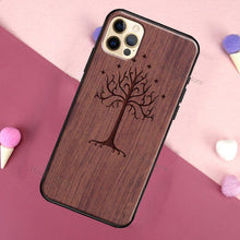 Load image into Gallery viewer, Vintage Tree Flower Bamboo Wood Case For iPhone Pro Max 12 13 min SE For iPhone 13 Shockproof Wooden Texture Protective Cover Unique &amp; Classy Wooden Case
