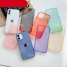Load image into Gallery viewer, Shockproof Bumper Cover Anti-Scratch Protective Slim Thin Phone Case for iPhone Candy Color Transparent Silicone Phone Case For iPhone 14 12 13 Mini 14 Pro Max Clear Soft Cover
