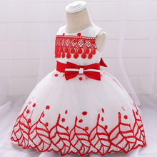 Load image into Gallery viewer, Leaf Embroidered Princess  Children Elegant Dress For Girls  Baby Wedding Dresses Unique Design
