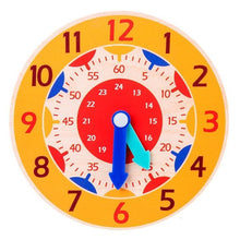 Load image into Gallery viewer, Children Montessori Wooden Clock Toys Hour Minute Second Cognition Colorful Clocks Toys for Kids Early Preschool Teaching Aids
