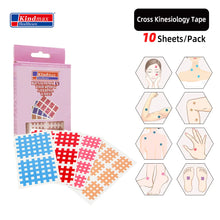 Load image into Gallery viewer, (Pack of 10 sheets) Kindmax Healthcare Spiral Cross Kinesiology Tape Physical Therapy Cross Tape for Pain Relief
