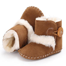 Load image into Gallery viewer, Newborn Infant Baby Snow Boots Winter Warm Cotton Baby Shoes Solid Button Autumn Ankle Bright Colors Boots
