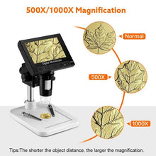 Load image into Gallery viewer, 4.3&quot;LCD Display USB Digital Electronic Microscope Endoscope Record 1000X 2 Megapixels with 8 LED Stand for Repair Soldering
