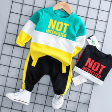 Load image into Gallery viewer, Baby Boys Costume Letter Tracksuit Tops Pants 2PCS Children Boy spring Outfits In Modern Sport Deisgn Made for Kids
