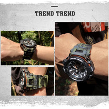 Load image into Gallery viewer, Orange Modern Sport  Waterproof 50M Men Watches With LED Digital Display In Military Armi Relogio Masculino Style
