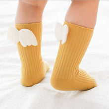 Load image into Gallery viewer, Luxury Modern Socks Baby Girls Knee High Socks With Angel wing  Summer Autumn Cotton Socks Solid Candy Color Toddler For Kids
