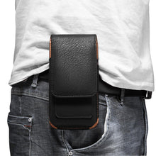 Load image into Gallery viewer, Universal Leather Case for iPhone Mens PU Leather Vertical Case with Belt Clip for iPhone Waist Pack Belt Clip Bag for 3.5-6.3" Mobile Phone Pouch Phone Cover
