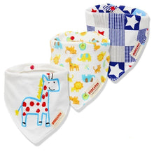 Load image into Gallery viewer, 3PCS Comfortable Waterproof Organic Cotton Baby Burp Cloth Bandanna Scarf Bibs For Newborn Baby Boy And Girl
