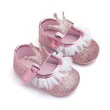 Load image into Gallery viewer, Newborn Infant Baby Girls Shoes Toddler Kids Princess Crown Glitter Design Shoes Soft Sole Anti-slip
