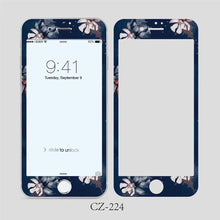 Load image into Gallery viewer, 3D Curved Edge Tempered Glass for iPhone 6 6s 7 8 Plus Fashion Flowers Pattern Screen Protector Protective Film Tempered Glass Screen Protector Designed for iPhone

