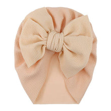 Load image into Gallery viewer, Handamde Elegant Baby Hats for Girls Big Bow Turban Hat Newborn  Baby Beanie Cap Solid Color Style
